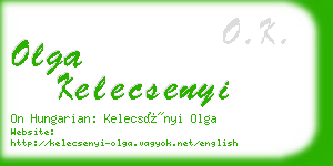 olga kelecsenyi business card